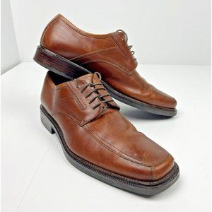 Johnston & Murphy Mens Derby Square Toe Oxford Dress Shoes Size 13 Brown Leather
